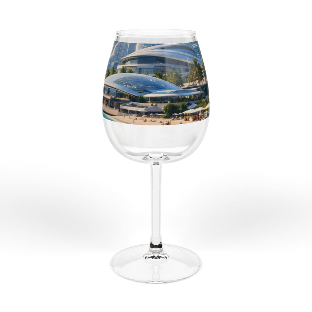 Copa de vino Coastal Harbor de 12 oz — Cristalería con paisaje costero pintoresco