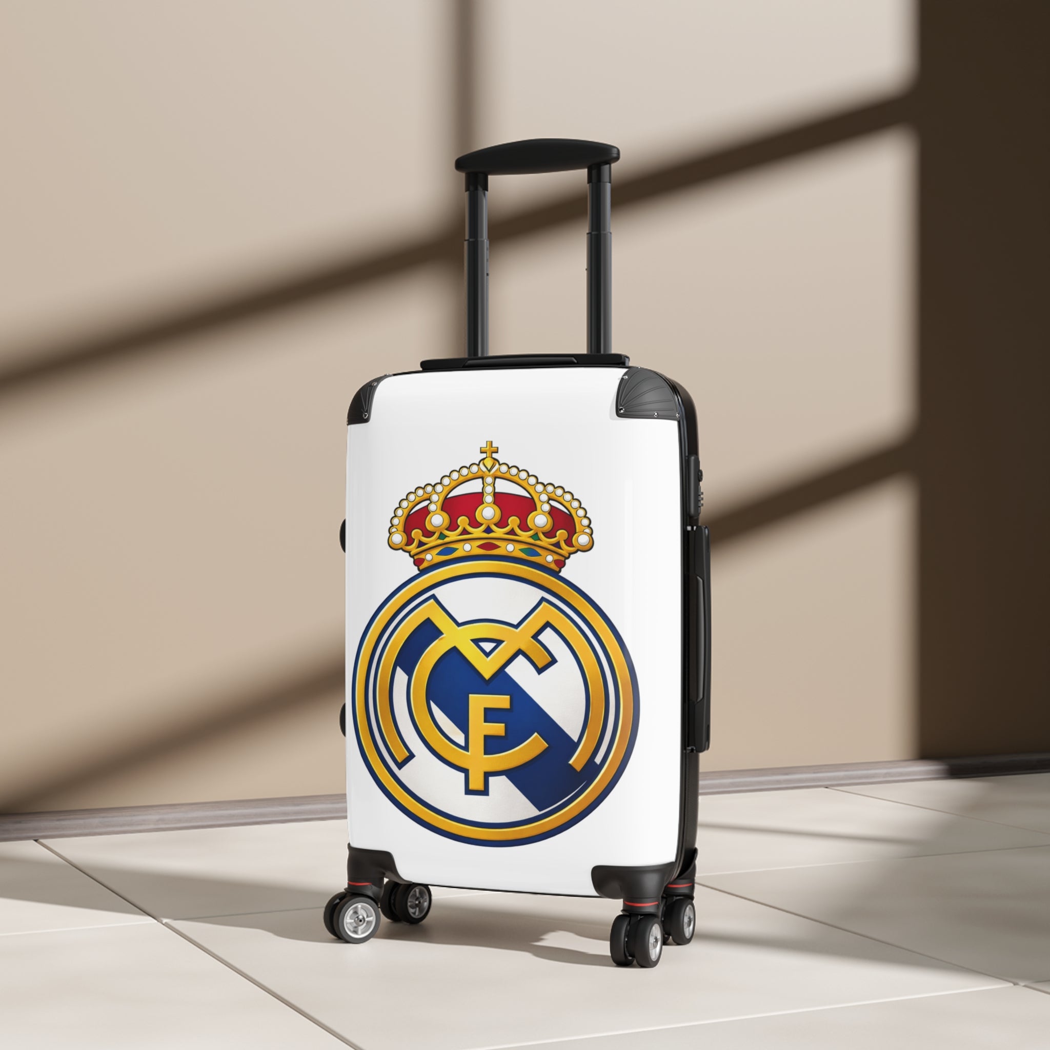 Real Madrid Crest Carry-On Suitcase — Soccer Fan Travel Luggage