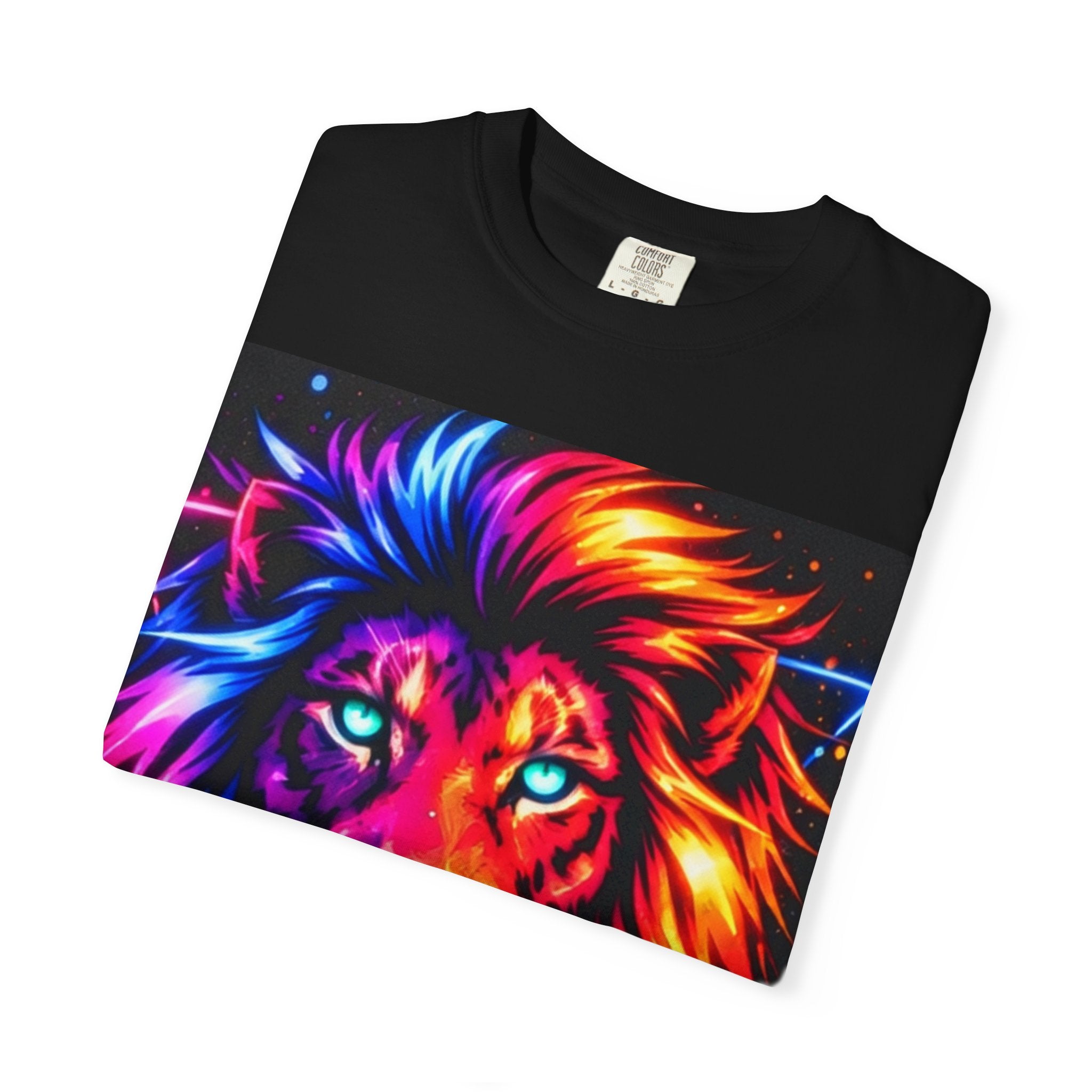Camiseta León Neón Pride — Camiseta con Gráfico de León Vibrante y Colorido
