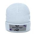 Gorro de punto acanalado bordado — Gorro de invierno con parche de flores brillantes
