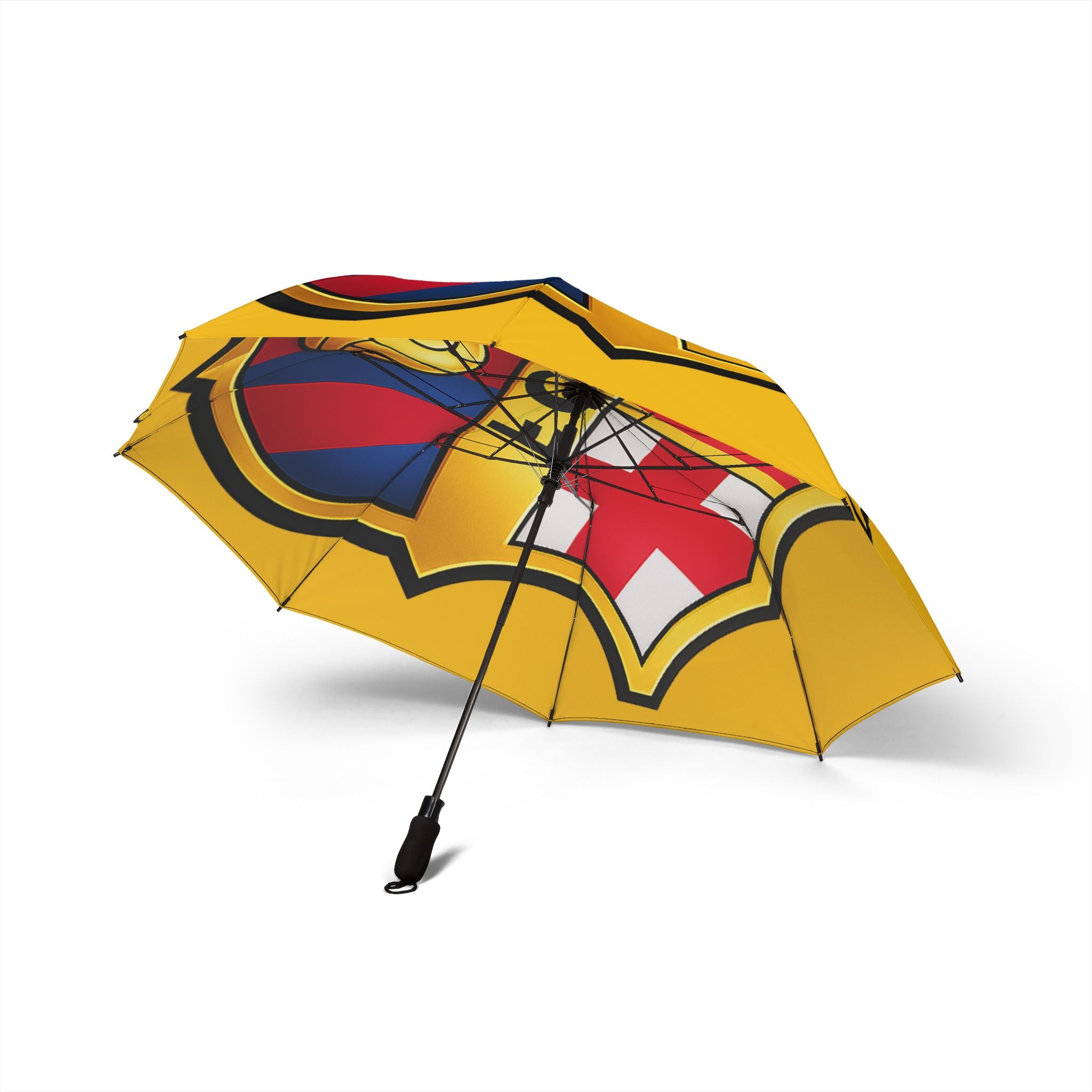 FCB Crest Foldable Umbrella — Semi-Automatic Rain Umbrella for Football Fans
