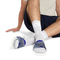 Chanclas con estampado geométrico para hombre, en azul — Sandalias para piscina y descanso con tira desmontable