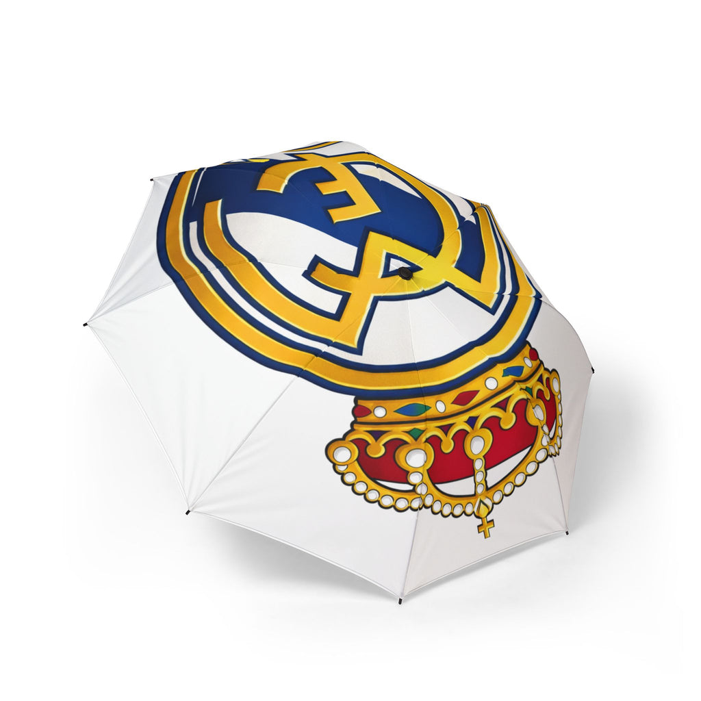 Real Madrid Crest Foldable Umbrella – Semi‑Automatic Compact Rain Protection