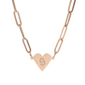 Engravable Paperclip Heart Necklace — Personalized Initial Heart Pendant
