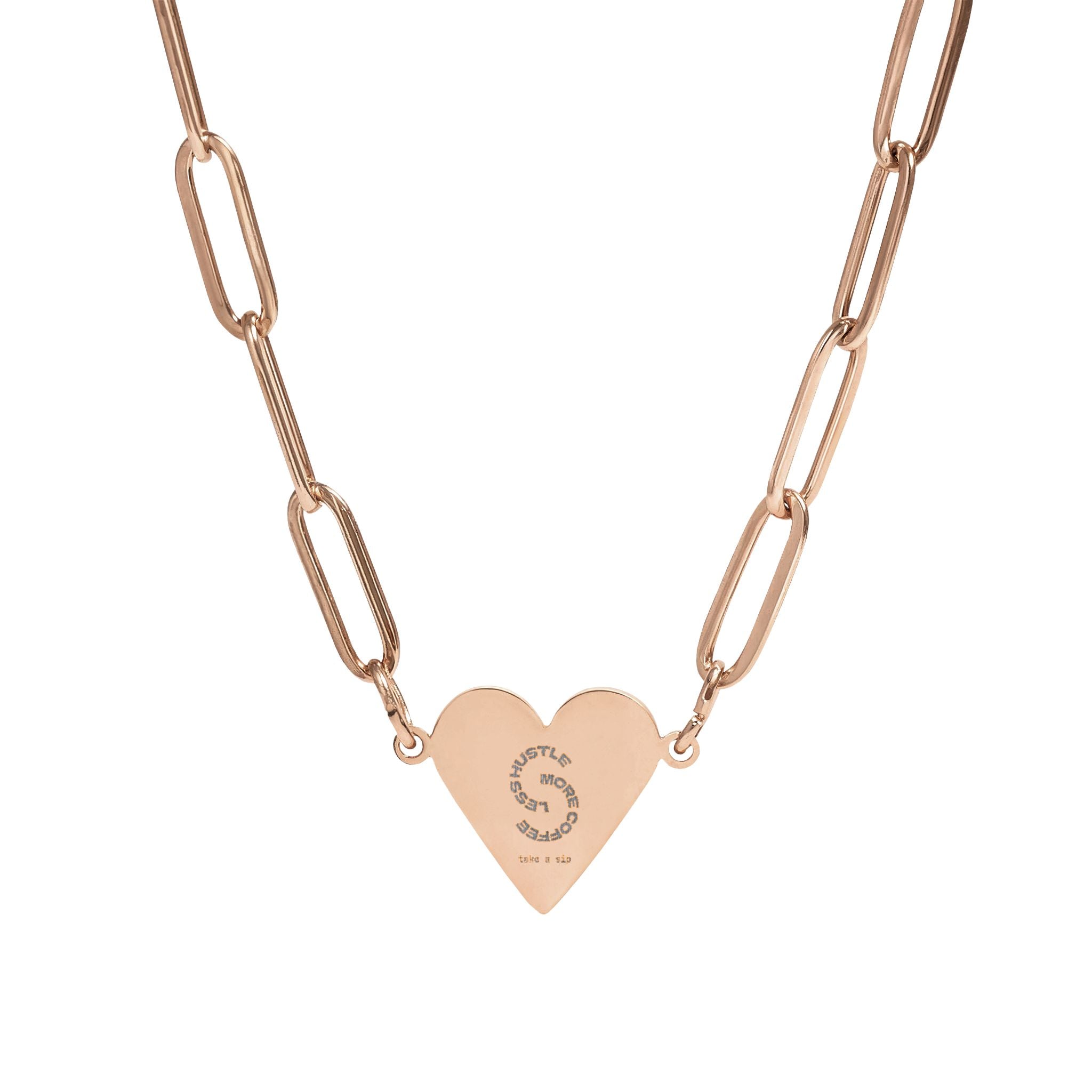 Engravable Paperclip Heart Necklace — Personalized Initial Heart Pendant