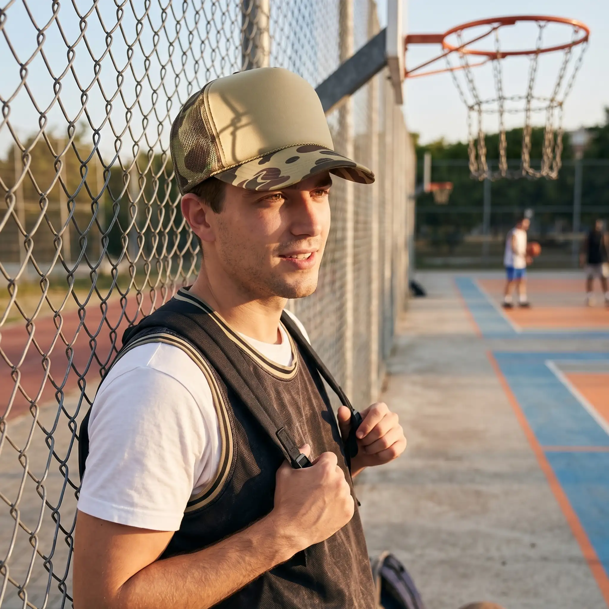 5 Panel Olive Mesh Camo