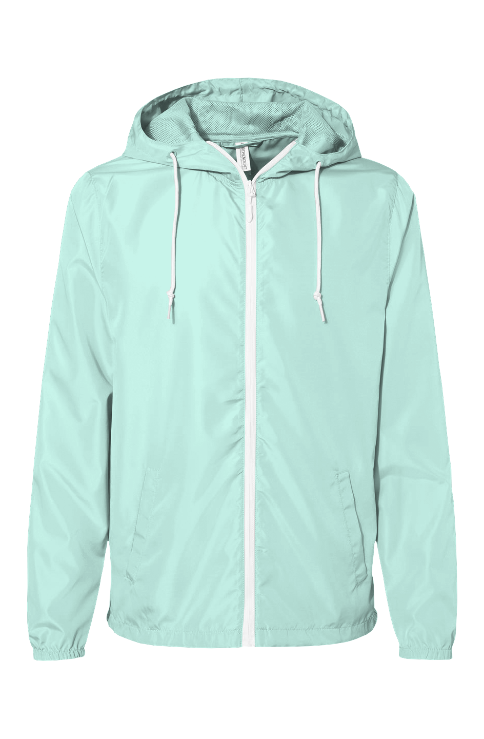 White Zipper Lightweight Windbreaker