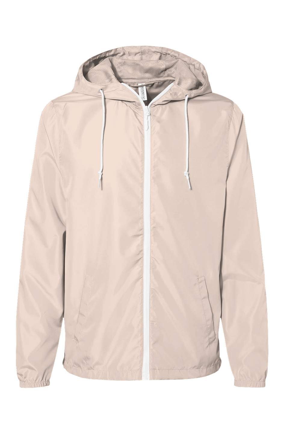 White Zipper Lightweight Windbreaker