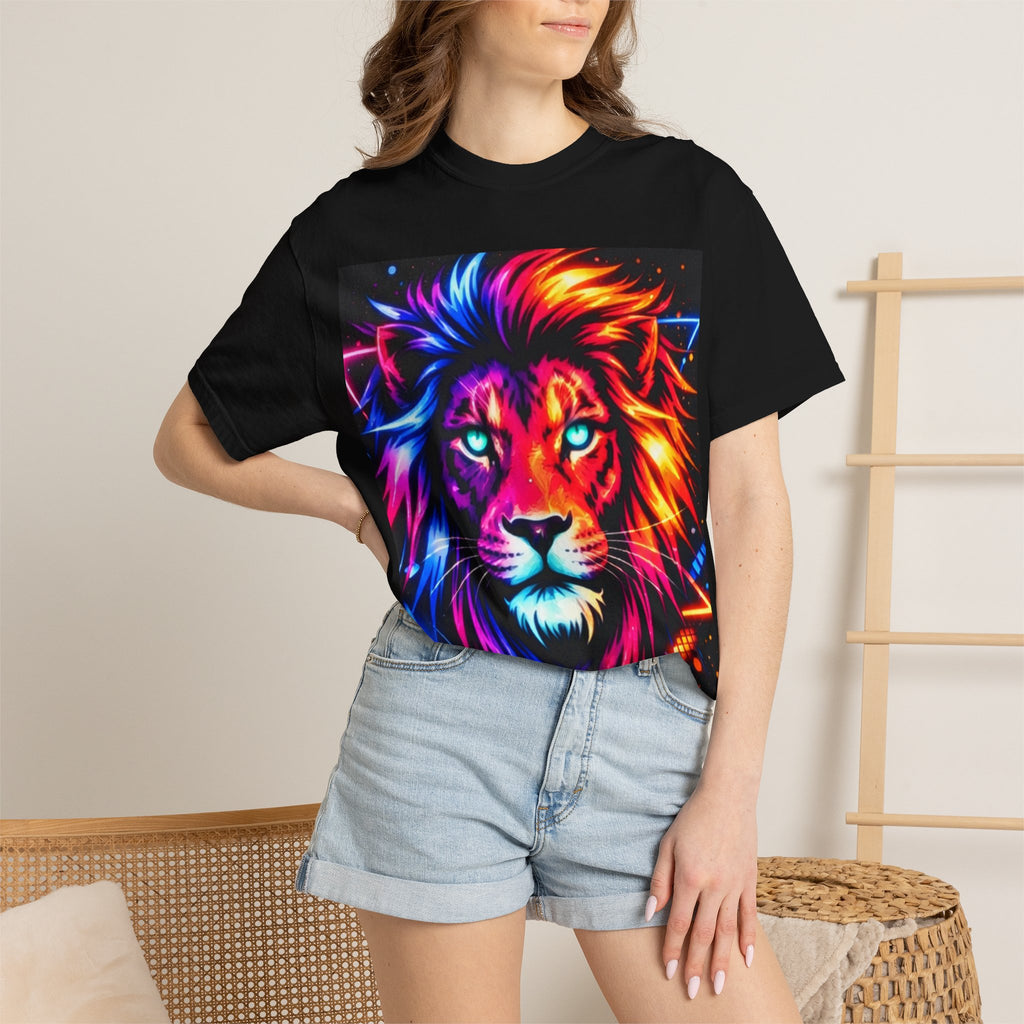 Camiseta León Neón Pride — Camiseta con Gráfico de León Vibrante y Colorido