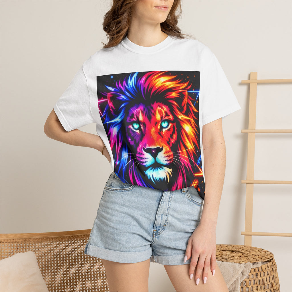 Camiseta León Neón Pride — Camiseta con Gráfico de León Vibrante y Colorido